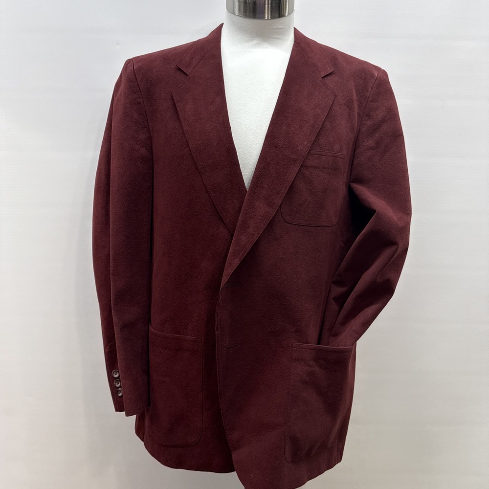 Kingsridge UltraSuede Black Raspberry Blazer Sport Coat Jacket Mens 42R USA Made